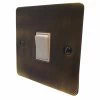 Flat Antique Brass Cooker Control (45 Amp Double Pole Switch and 13 Amp Socket) - Click to see large image